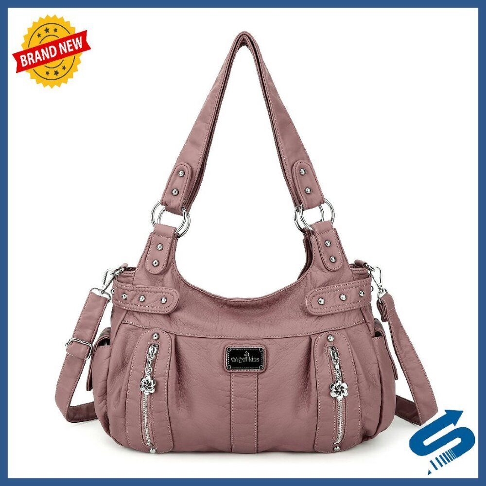 Large Faux Leather Crossbody Hobo Satchel Shoulder Tote Handbag